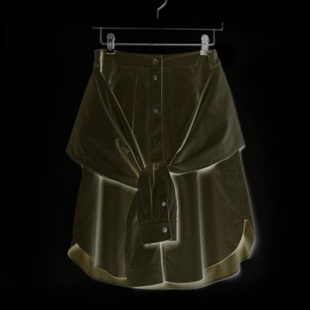 T by Alexander Wang cotton shirt sleeve midi skirt